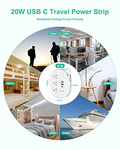 PD20W USB C Travel Power Strip