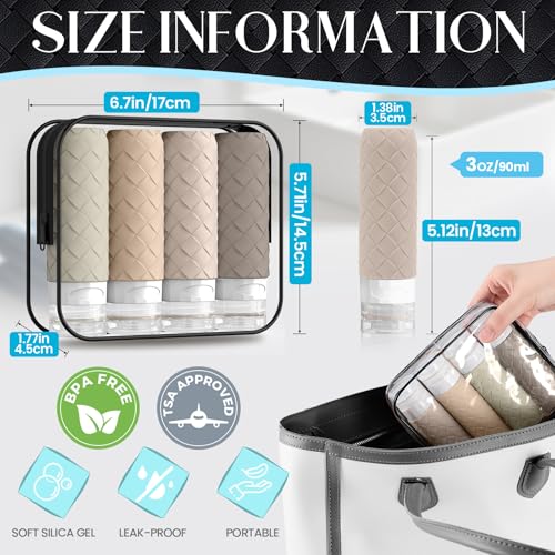 Travel Bottles for Toiletries (4 Count)