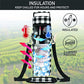 Single Bottle Wine Bag Carrier Insulated Cooler Tote Plaid White Black
