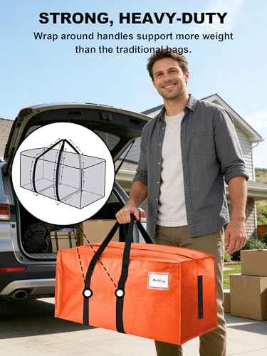 Supports 200lbs Heavy Duty Moving Bags (4 Count)