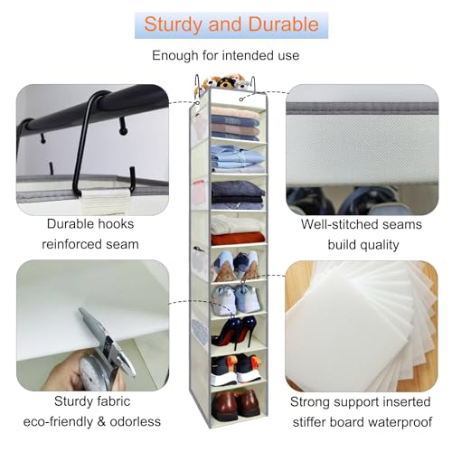 Large Sized Hanging Shoe Organizer 10 (10 Count)