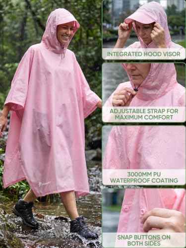 Hooded Rain Poncho for Adults
