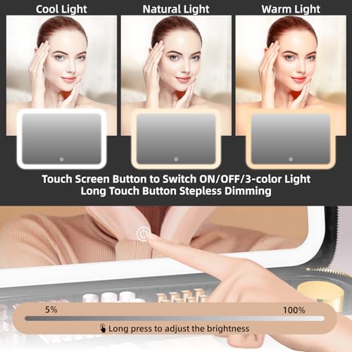 Professional Makeup Bag with LED Mirror