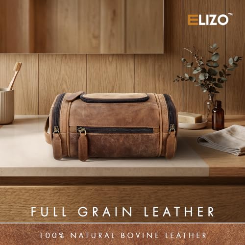 Real Leather Toiletry Bag for Men