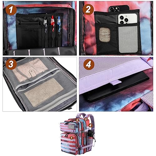 Military Tactical Backpack for Men and Women 45L Army 3 Days Assault Pack Bag Large Rucksack with Molle System Nebula Camo