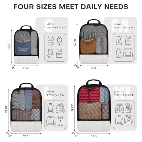 4 PCS Set Compression Packing Cubes for Travel (4 Count)