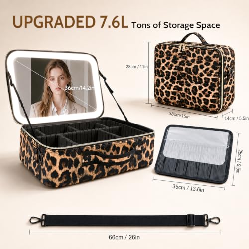Professional Makeup Bag with LED Mirror