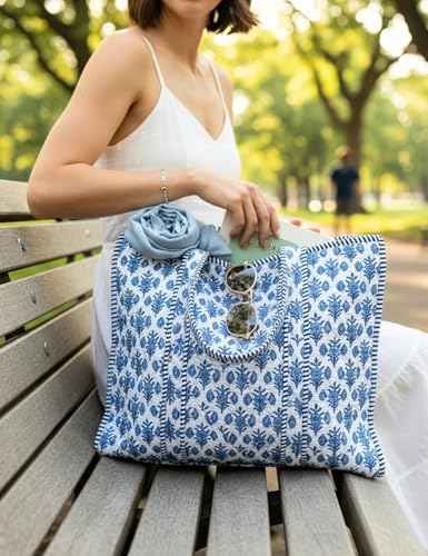 100% Cotton Quilted Tote Bag For Women