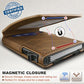 Men Slim Magnetic Leather Wallet Metal Case Money Clip 9 Cards