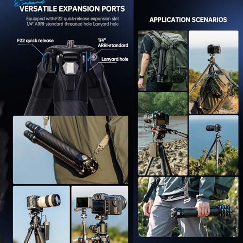 FALCAM TreeRoot F38 Quick Lock Camera Carbon Fiber Travel Tripod Max Payload 50Kg