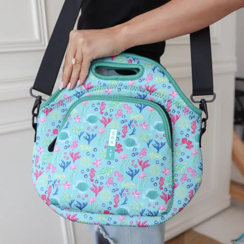 LunchTote Zippered Bag Insulated Neoprene Caddy (Under the Sea / X-Large 6.5 Quart Lunch Tote)