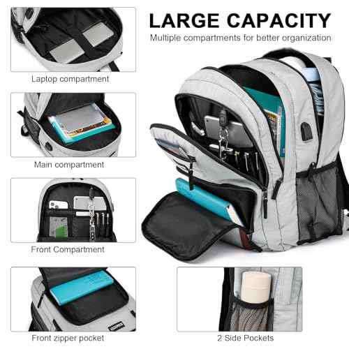 Grey Backpack for School
