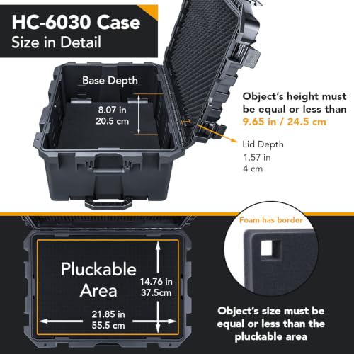 HC 6030 Large Waterproof Hard Case with Wheels and Customizable Foam