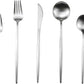 Gugrida 20-Piece 18/10 Stainless Steel Flatware Silverware, Luxury Dinnerware Set Travel Cutlery Tableware Include Knife Fork Spoon Service for 4,Healthy & Eco-Friendly Dishwasher Safe (Silver Matte)