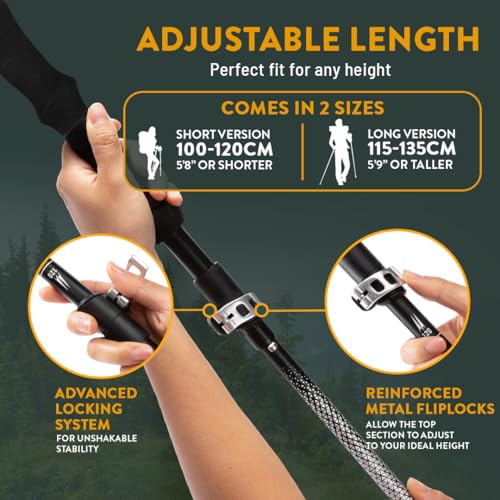 Premium Foldable Hiking Poles by USA Brand