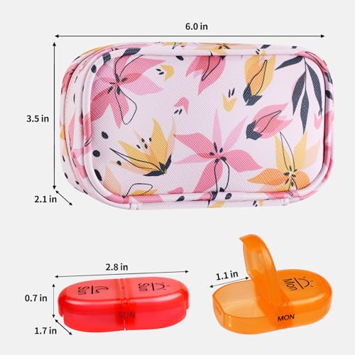 Weekly Travel Pill Organizer 2 Times a Day AM PM Rainbow Pill Box