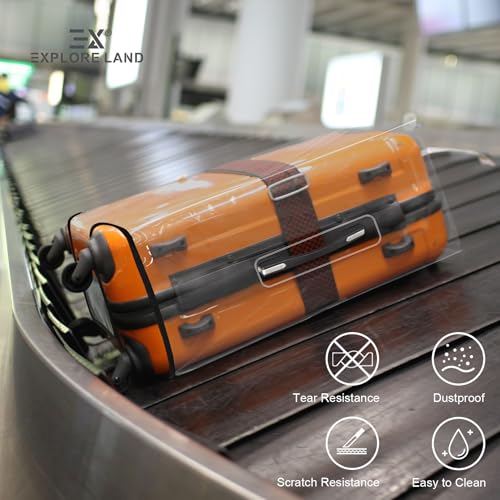 Clear Luggage Cover Tough Protector Fits for 22 Inches Suitcase for Travel Airplane