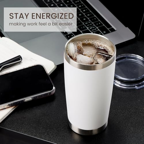 20oz Tumbler 4 Pack Double Wall Vacuum Insulated Travel Mug Bulk (4 Count)