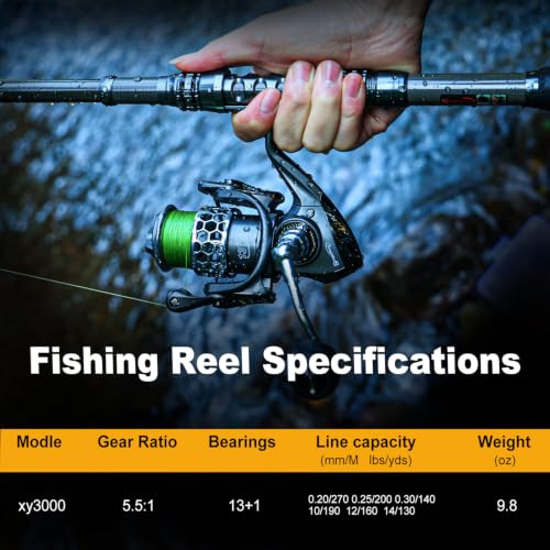 Fishing Rod Combos with Telescopic Fishing Pole Spinning Reels Fishing Carrier Bag for Travel Saltwater Freshwater Fishing