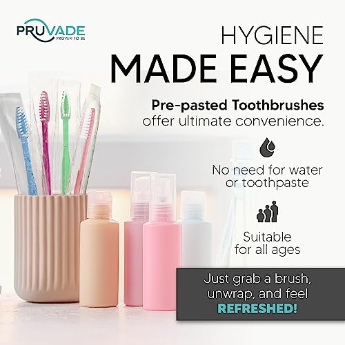 144 Pack Disposable Toothbrushes with Toothpaste (144 Count)
