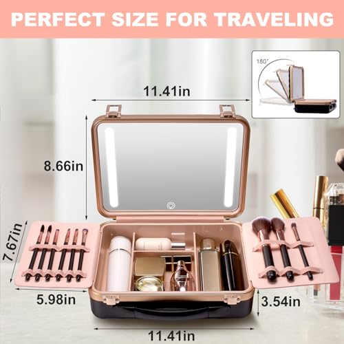 Travel Makeup Case with Mirror