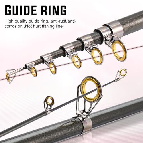 Portable Telescopic Fishing Rod with Carbon Fiber Material and Precision Carved Reel Seat