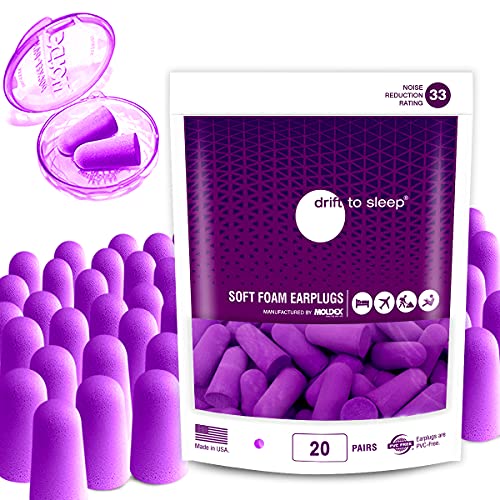 MOLDEX Soft Foam Earplugs Softies® Ear Plugs for Sleeping (20 Count)