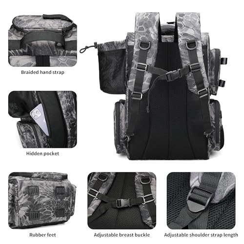 Fishing Tackle Backpack with Rod Holders