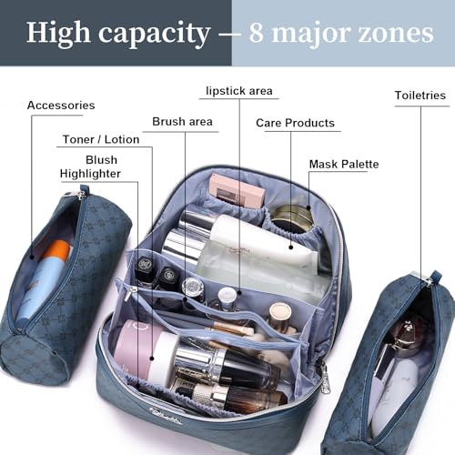 Travel Makeup Bag Cosmetic Bags for Women (3 Count)