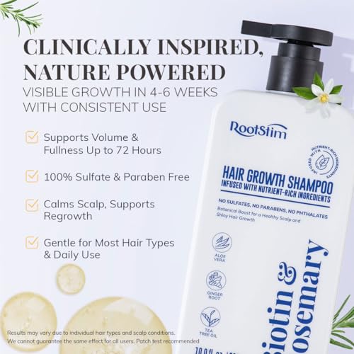 Biotin & Rosemary Hair Growth Shampoo for Thinning Hair (10 Fl Oz)