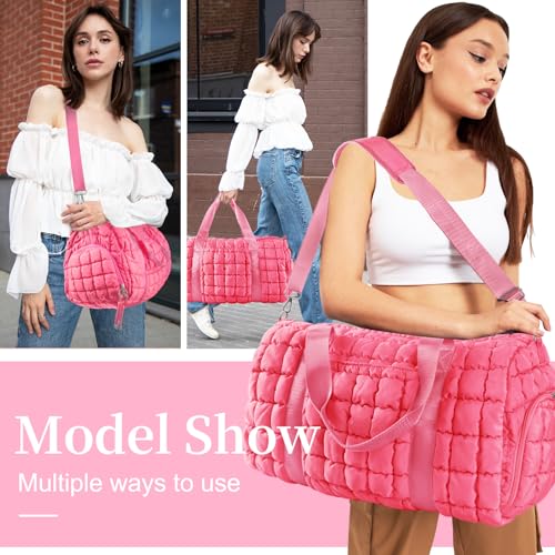 Quilted Travel Duffle Bag Gym Bag for Women