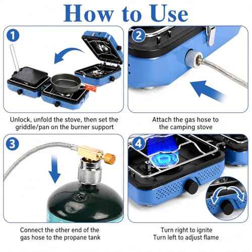 2 Burners Camping Stove with Windscreen for Camping