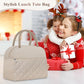Lunch Box for Women Adult Men Insulated Cute Quilted Lunch Bag Women Reusable Large Lunch Tote Bag Leakproof Simple Cooler Bag for Work Office Picnic Beach or Travel