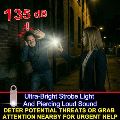 135dB Rechargeable Personal Alarm with Ultra Bright Flashlight