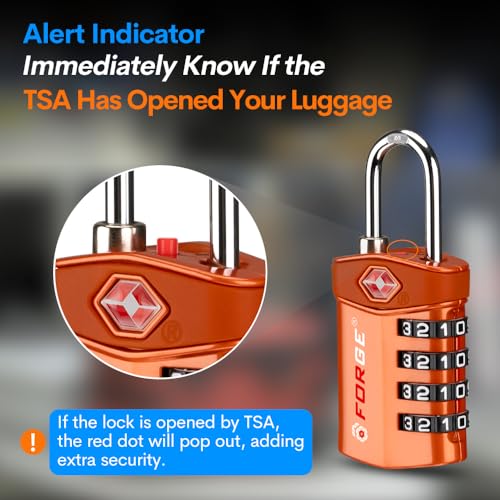 Travel Lock TSA Approved Luggage Locks for Air Travel (4 Count)