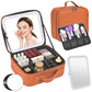 Travel Makeup Bag with Mirror & 6 Adjustable EVA Dividers