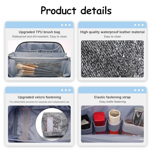 Travel Makeup Bag Cosmetic Bags for Women (3 Count)