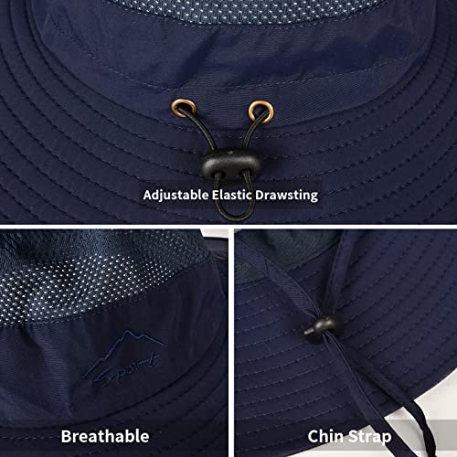 Sun Hats for Men Women Fishing Hat UPF 50+ Breathable Wide Brim Summer UV Protection Hat with Face Cover & Neck Flap