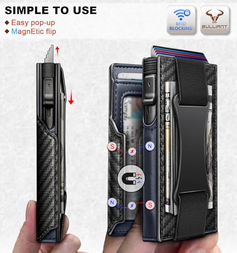 Men Slim Leather Wallet Metal Case Money Clip