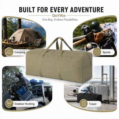 Extra Large Canvas Duffle Bag for Travel Heavy Duty Military Duffel