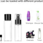 Vitog Travel Bottles Kit, TSA Approved Leak Proof Portable Toiletry Containers Set, Clear flight size PET Cosmetic Containers for Lotion, Shampoo, Cream, Soap, Set of 11 (Black+Plastic)