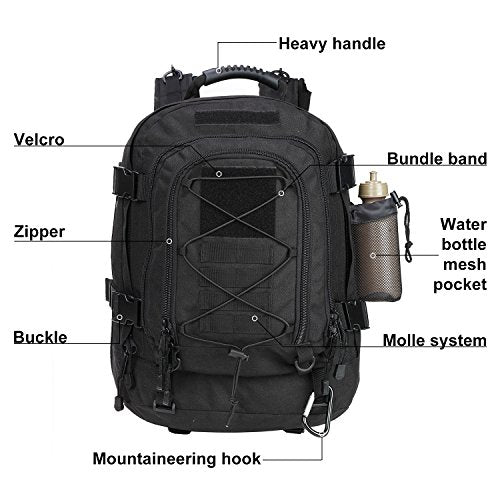Large Tactical Backpack for Men Military Backpack with DIY System for Travel