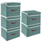 Foldable Storage Boxes with Lids 5 Pack Fabric Storage Bins with Lids (5 Count)