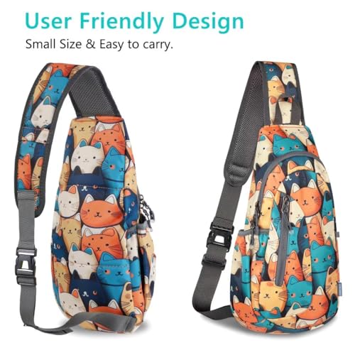 Small Sling Bag Lightweight Crossbody Bag for Easter Gifts Women Men Hiking Backpack Travel Shoulder Bag Chest Daypack for Gym Work Outdoor Sports Mix