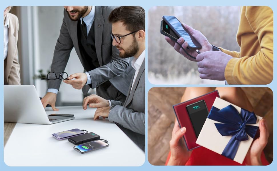 Portable Charger Power Bank for iPhone with Built