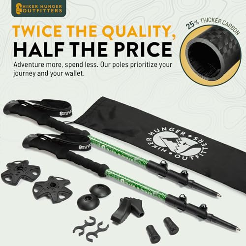 100% Carbon Fiber Trekking Poles by USA Brand