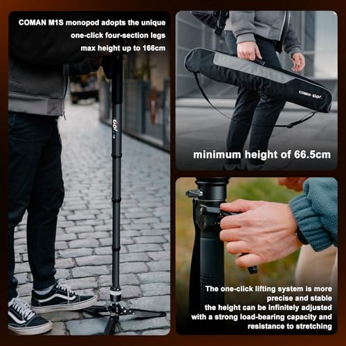 One Click Lifting Monopod with Feet