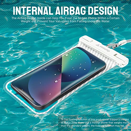 Waterproof Phone Pouch [Floating Airbag Design] Universal IPX8 Cellphone Case Dry Bag with Lanyard for iPhone 16 15 14 13 Pro Max Galaxy S24 S23 Phones Up to 6.9'' for Beach Vacation