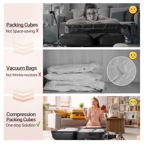 10 Set Compression Packing Cubes for Travel Gifts Mom Women (10 Count)