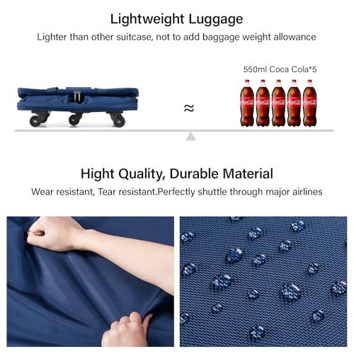 Expandable Collapsible Luggage with Wheels Suitcase Luggage Rolling Travel Bag Duffel Bag for Men Women Lightweight Suitcase Large Capacity with Spinner Wheel